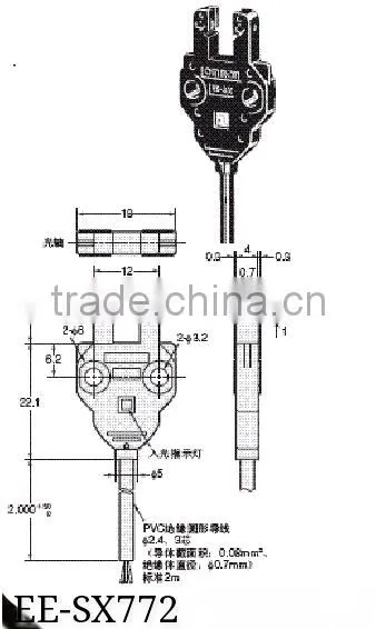 EE-SX772A Miniature Photoelectric Sensor 2M T-lead Type Sensor Optocoupler photo-2