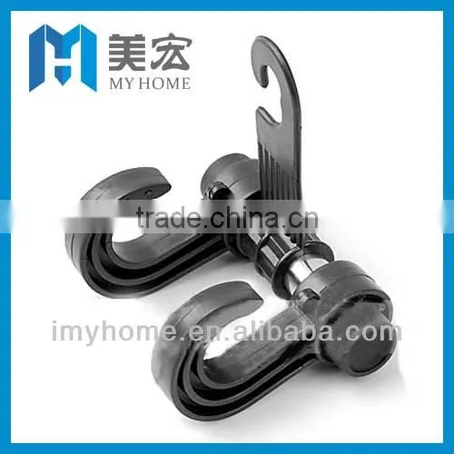Convenient Car Hangers Double Vehicle Hangers Auto Car Seat Organizer Bag Hook Holder Caot Hanger Black photo-3