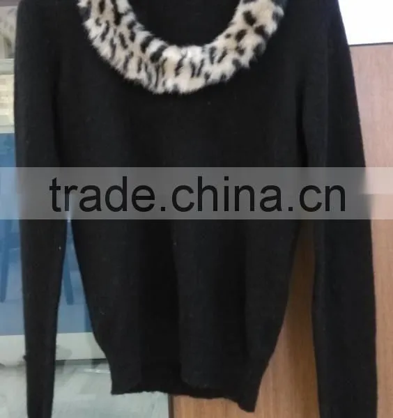 2014 Ladies Knitted Sweater,pullover With Mohair photo-2