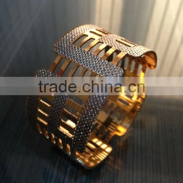 Previously Owned - 14K Gold and Sterling Silver, Rhodium Plated Bangles, Kada Bangles, Plated Bangles Jewelry, Studed Bangles.