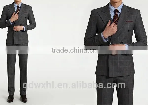 Cheap and Stylish 100% Wool Groom Mens Coat Pant Designs Wedding Suit photo-3