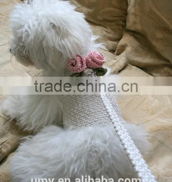 Small Dog Crochet Harness Vest With Handnade Matching Leash photo-2