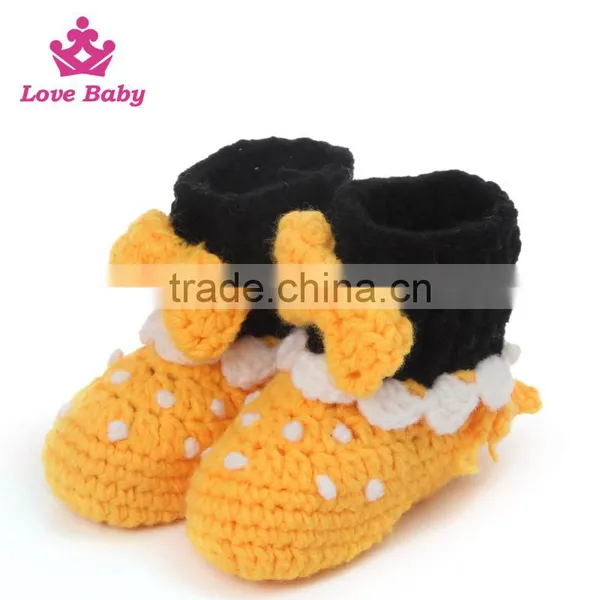Wholesale Boutique Crochet Baby Booties Kids Winter Shoes With Bow LBS20151223-36 photo-3