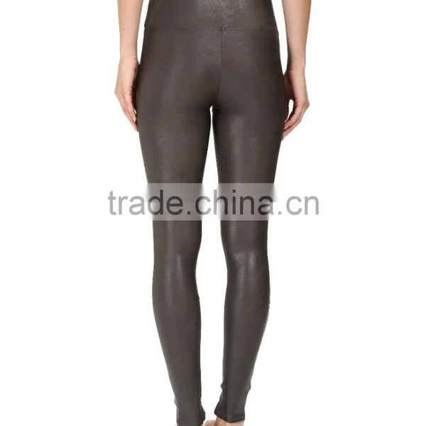 Wholesale Fashion 2017 Ladies Faux Leather Slim Fit Custom Yoga Leggings Sexy Leather Stretch Legging photo-6