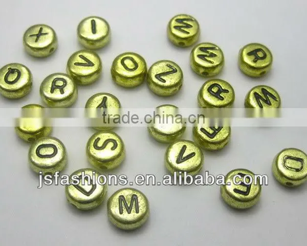 4*7 Solid Color With Black Line Letter Beads photo-2
