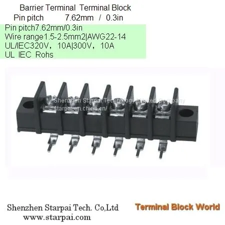 Barrier Terminal Block High Power Automotive Terminal Block Connector/Socket Pitch 7.62mm photo-4