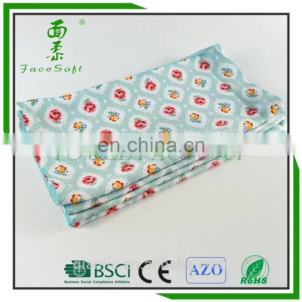 Custom Design Kitchen Cleaning Use Cheap Polyester Microfiber Printed Tea Towel photo-4
