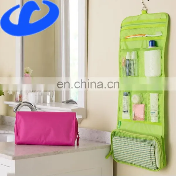 Canvas Wash Bag Foldable Organizer Multi-functional Hanging up Cosmetic Bag photo-2