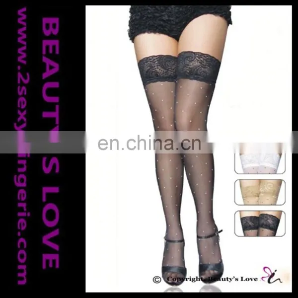 2015 Amazon's Supplier Hot Wholesale Cheapest Black Sexy Lace Women Silk Stockings photo-3