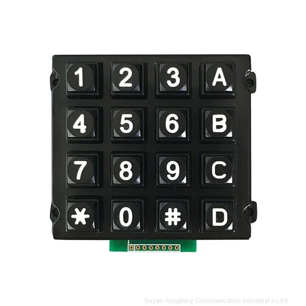 16 Keys Round Button Digital Metal Keypad for Public Telephone photo-3