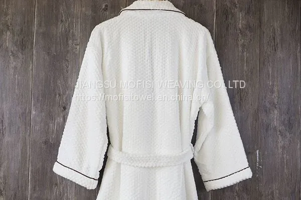 China Supplier 100% Cotton Jacquard Weave Terry Bathrobe photo-4