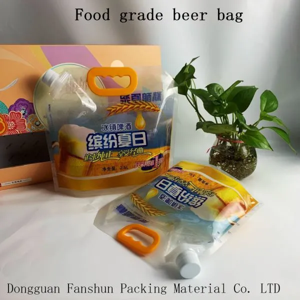 1.5L Beer Bag With Portable Composite Packing 2.5l Outdoor Beverage Portable Storage Suction Nozzle Bag