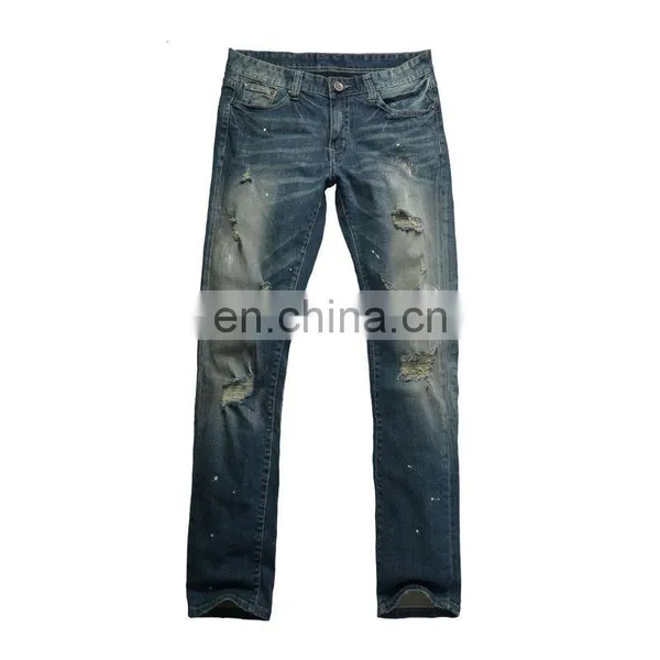DiZNEW USA High Quality 100% Cotton Jeans Men Slim Fit Ripped Denim Jeans Pants 18 Boy Pants Jeans Men photo-2