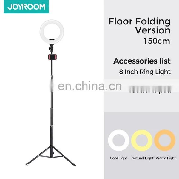 JOYROOM Video Live Streaming 8 10 12 Inch Cell Mobile Phone Holder Selfie Stick Tripod Led Circle Tiktok Ring Light Stand photo-3