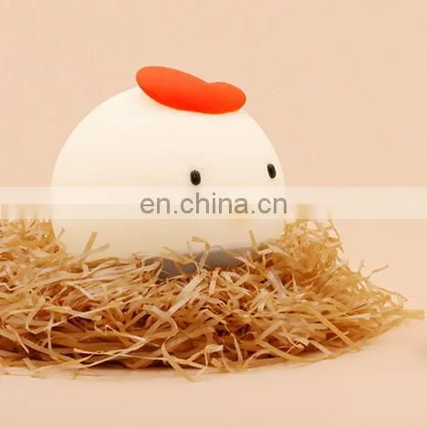 Best Selling 2020 7 Colors Chicken LED USB Children Animal Night Light Silicone Night Lamp for Kids photo-4
