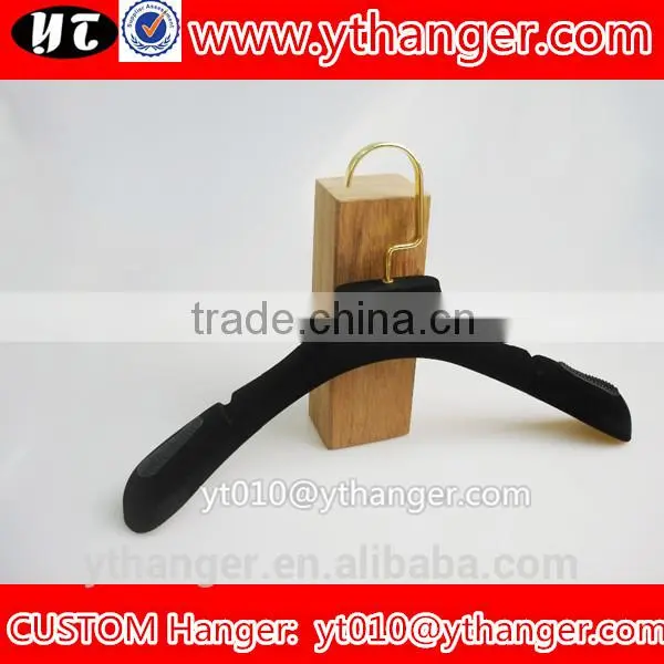 YY0529 Best Quality Black Velvet Notches Wedding Dress Hanger Velvet Coat Hanger photo-3