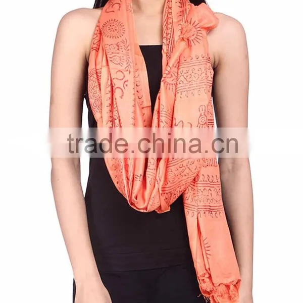 Stole Om Print Yoga Hindu Spiritual Rayon Dupatta Scarf Scarves Wholesale Amazon FBA Suplier photo-5