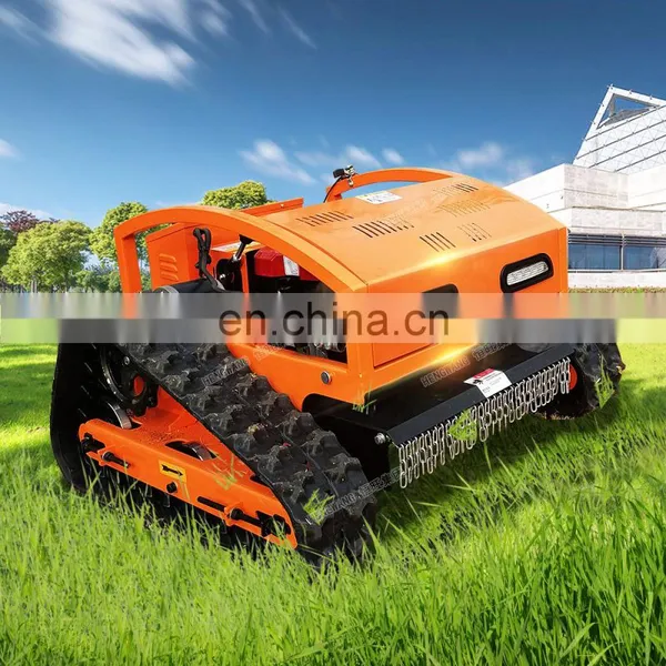 China Made Mini Portable Petrol Crawler Remote Control Lawn Mower Grass Blade Robot Mower photo-3