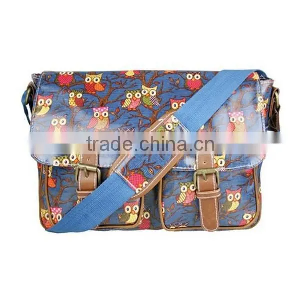 Wholesale Owl Pattern Oilcloth Bags Adjustable Shoulder Strap School Bag photo-2