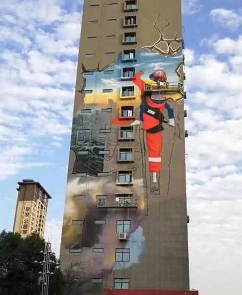 High-altitude Wall Painting and Hand-painted Walls in Shenyang, Liaoning, Graffiti and Painting on Cooling Towers and Chimneys, Painting on Cooling Water Towers, Painting on Overpasses photo-2
