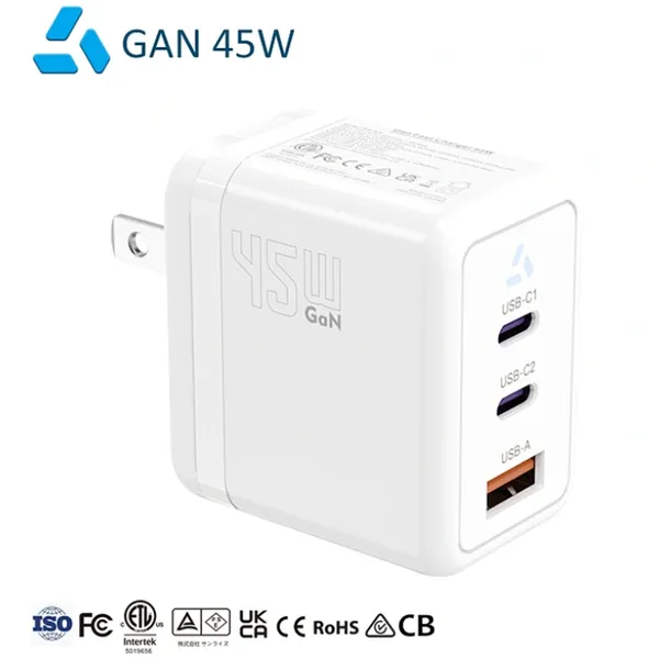 100W Dual USB-C GaN Wall Charger for Simultaneous High-Power Device Charging photo-2
