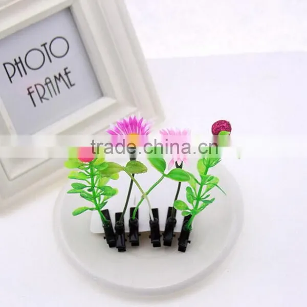 Hot Sale Growing Grass Hair Doll Green Plant Flower Hair Pin Jewelry photo-2