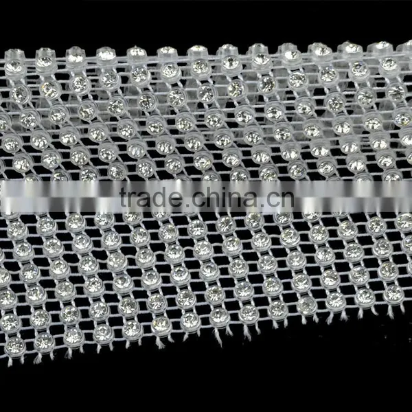 Best Quality Plastic Ribbon Elastic Crystal Stone Rolls Trims, 18 Rows Stretch Rhinestone Trimming for DIY Decoration photo-5
