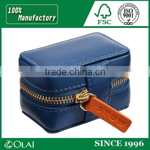 Delicate Blue Faux Leather Cuffinks Gift Package Box