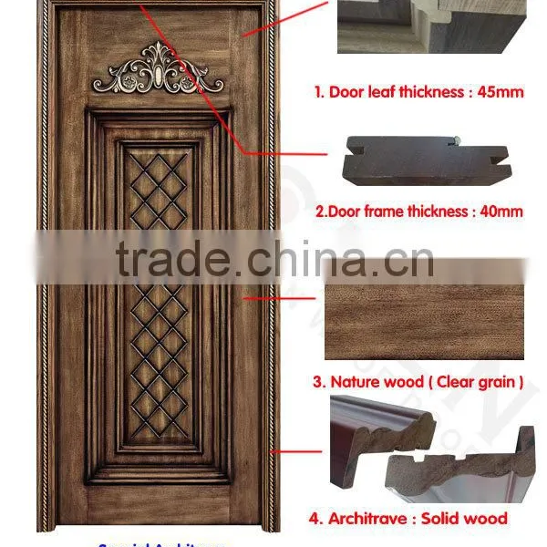 Guangdong Fancy 100% Solid Wood Interior Front Door Design photo-3