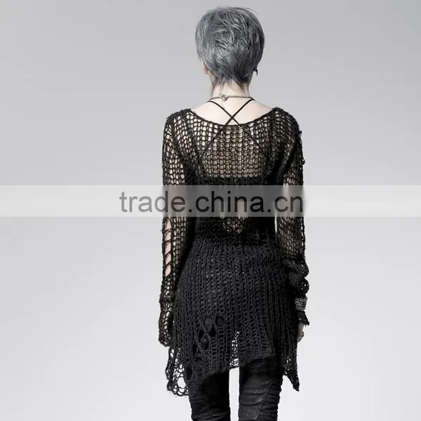 PM-004 Free Size Black Top Brand Girls Broken Pullover Sweater photo-3