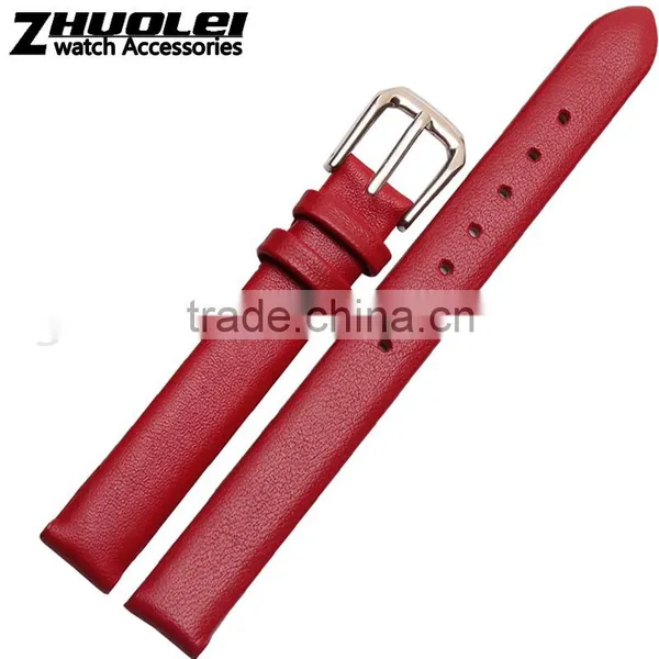 6|8|10|12mm High Quality Genuine Leather Watch Strap With Stainless Steel Buckle Wholesale 3PCS photo-3