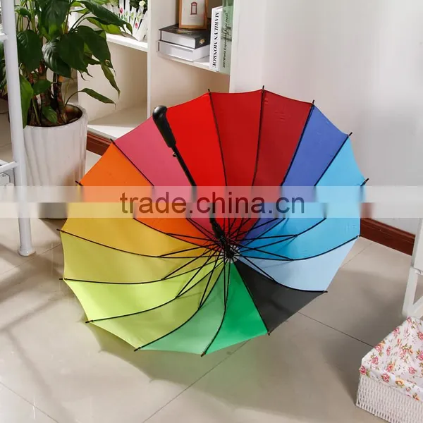 Advertising 30"*24K Promotional Rainbow Straight Umbrella for Sun/rain,rain Umbrellas for Sale Quality Choice photo-4