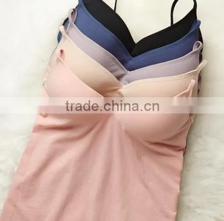 2016 OEM Women Bra Padded Cozy Adjustable Strap Short Camisole Tops photo-2