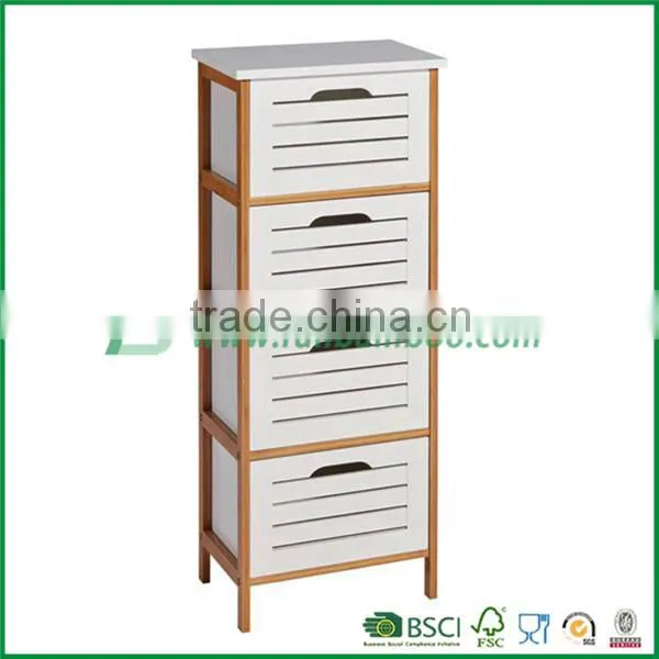 4 Floor Wooden Bamboo Bathroom Cabinet