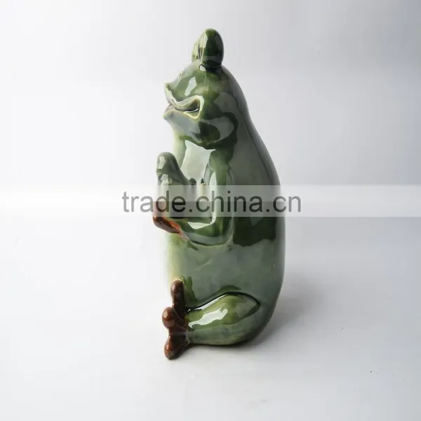 Funny Ceramic Bird Feeder With Frog Shape photo-3