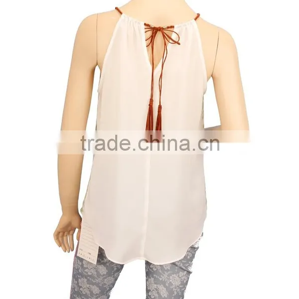 NEW Arrival 2015 Summer Women's Sleeveless Shirt Chiffon Blouse Tops photo-4