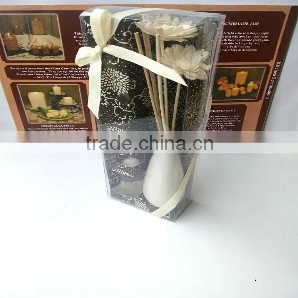 Decorative Aroma Ceramic Sola Flower Fragrance Diffuser With Rattan Sticks photo-3