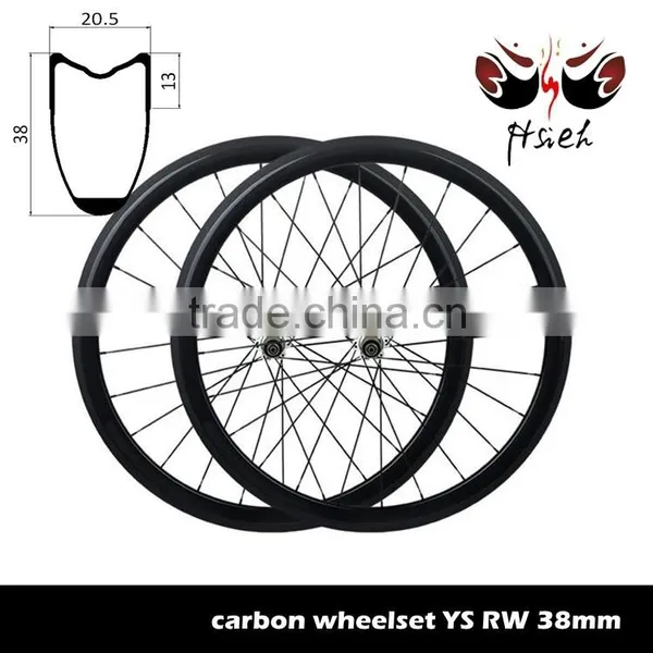 20.5mm / 25mm Width 38mm Carbon Tubular Wheels 700C Wheels, Superlight Carbon Tubular Wheels for Road Bike photo-2