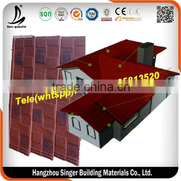 SGB001 Stone Coated Steel Roofing Sheet/sand Metal Roof Tile photo-6