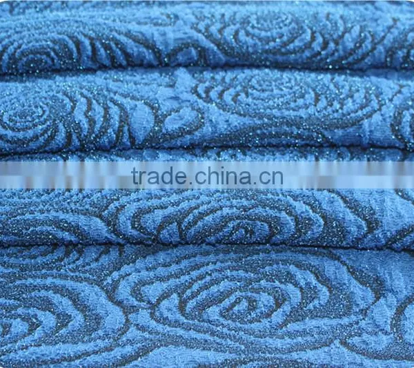 Silver Polyester Knitted Jacquard Fabric for Ladies Dress photo-5