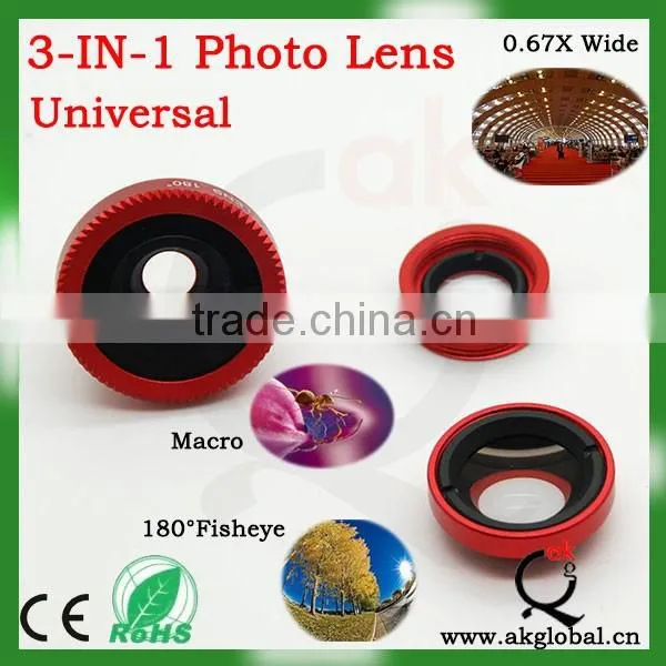 Universal Datachable Clip 3 in 1 Camera Lens Fisheye Macro Wide Angle Lens Kit for Smartphone,mobile Phone Accessory photo-5