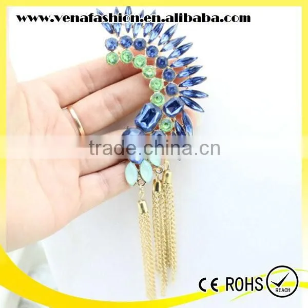 Sample Order Sapphire With Chain Ear Cuff Wrap Clip Earring photo-4
