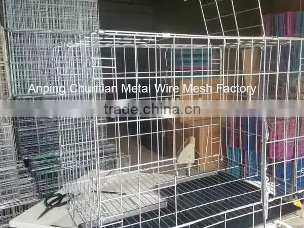 35 "Folding Dog Cage With Plastic Tray Two Doors Black Color Hot Sales photo-3