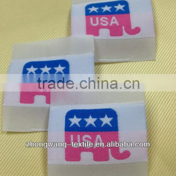 Elegant Elephant Pattern Woven Label for Children's Garments