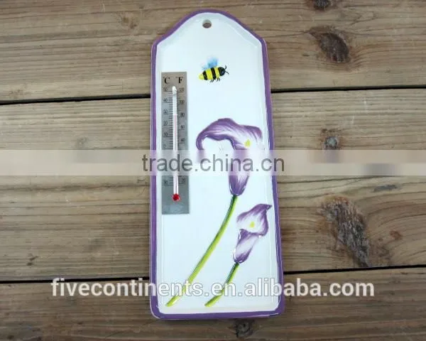 Decorative Ceramic Hand-paint Indoor/Outdoor Thermometer photo-3