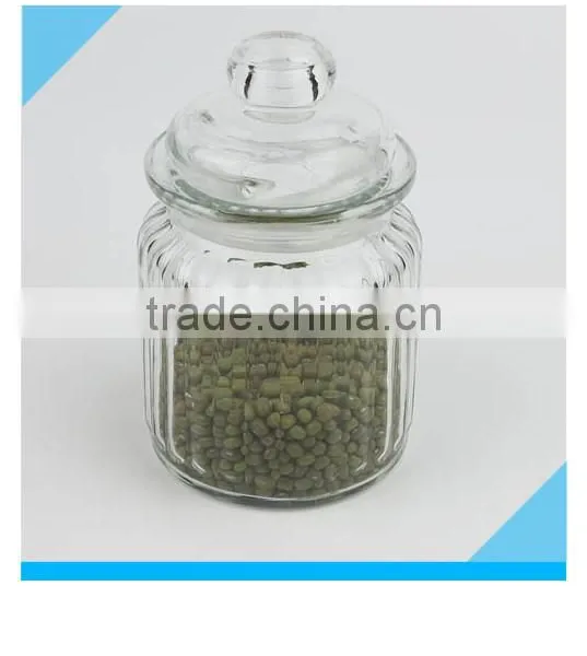 300ml Fancy Round Glass Candy Jar With Glass Lid photo-4