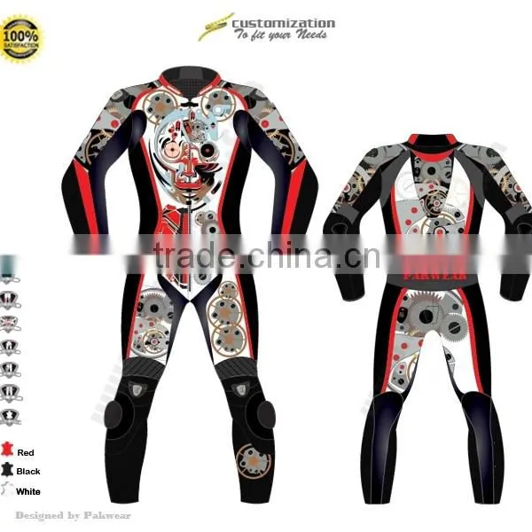 Women Motorbike Leather Suits & Unique Printed Design / Style-PW-1014-13