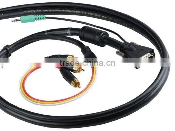 VGA and PC Audio With Triplex Audio/Video RCA Combination Cable