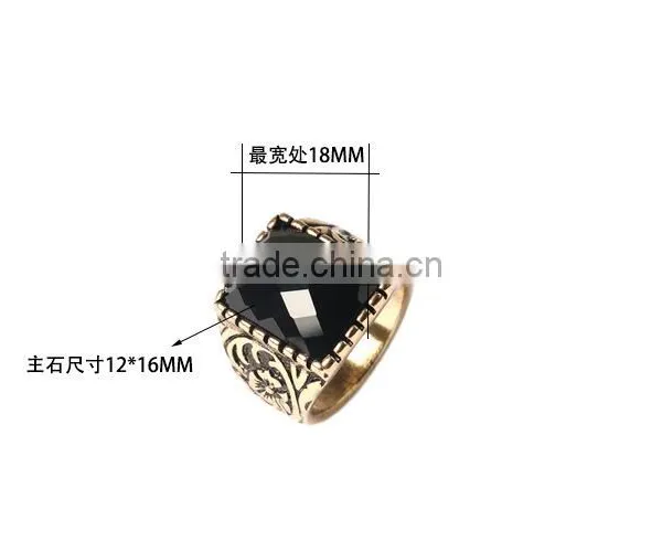 Black Stone Good Quality Italian Style Jewellery Gay Men Ring photo-2