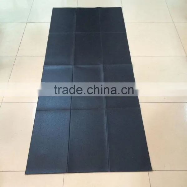 Folding Black Treadmill Floor Mat With Shockproof , Treadmill Shock Absorber Mat photo-3